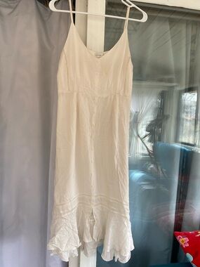 Gentle Fawn Cream Button-Front Midi Slip Dress